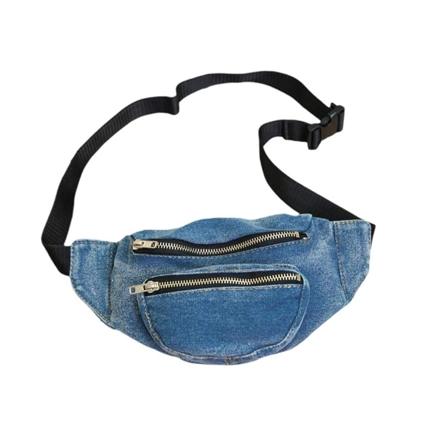 Immagine del prodotto Borsa da viaggio in denim leggero Borsa a spalla portatile con tracolla a marsupio Borsa da viaggio a tracolla per donna (blu scuro)