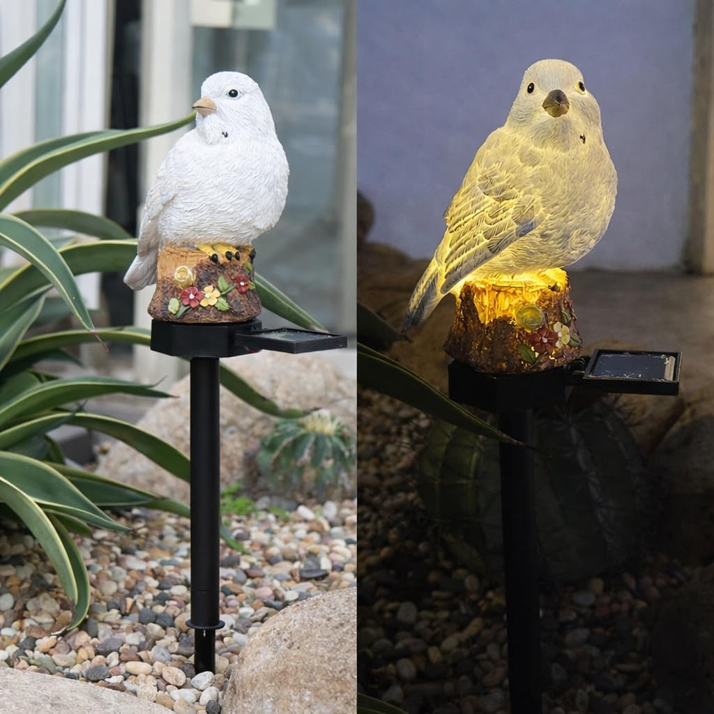 cbk bird garden solar lights outdoor adorable led bird decorative waterproof garden stake lights, lawn lamp light for yard, balcony, patio, and garden lighting