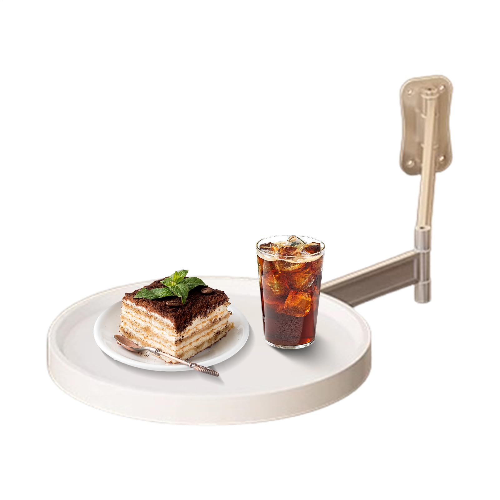 Générique Klapptisch zur Wandmontage – runder Wandtisch, um 180 ° drehbar, faltbar | Bass für Büro, Badezimmer, Snacks für Milchteekuchen, praktisch P