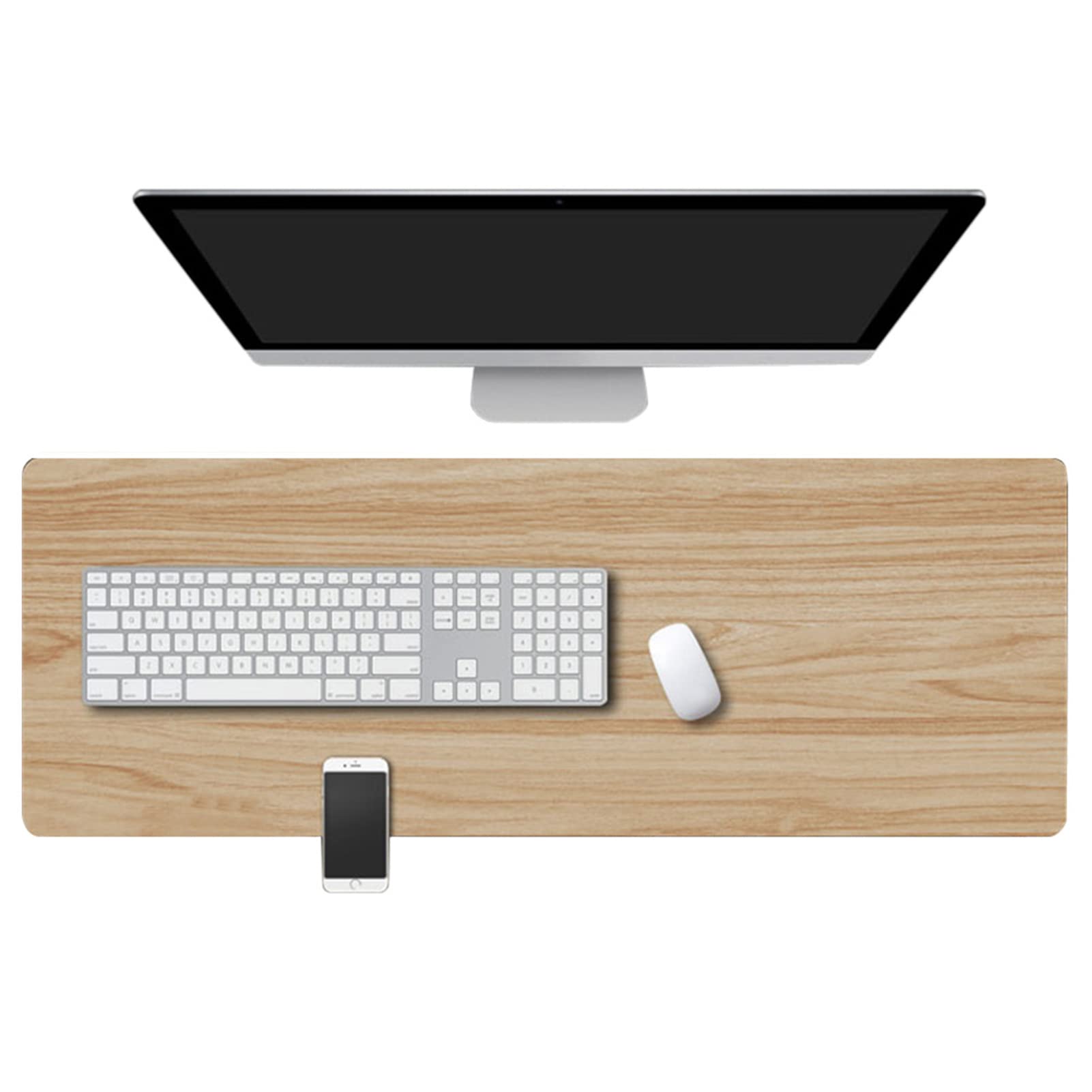 ZPEE Thicken Mouse Pad Large,Rubber Base Gaming Mouse Pad for Desk Wood Grain Pattern Table Mat for Desk Desk Pad Protector Large Writing Mat-C 78x30cm