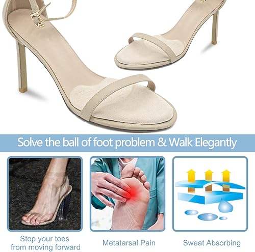 Miniatura 2 de Almohadillas metatarsianas para mujer, almohadillas antideslizantes para zapatos de punta abierta, cojines de bola de pie, relleno de zapatos,