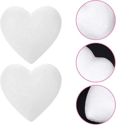 Miniatura 8 de Paquete de 20 corazones de espuma de poliestireno blanco – Espuma artesanal en forma de corazón para Navidad, boda, decoración del día de San