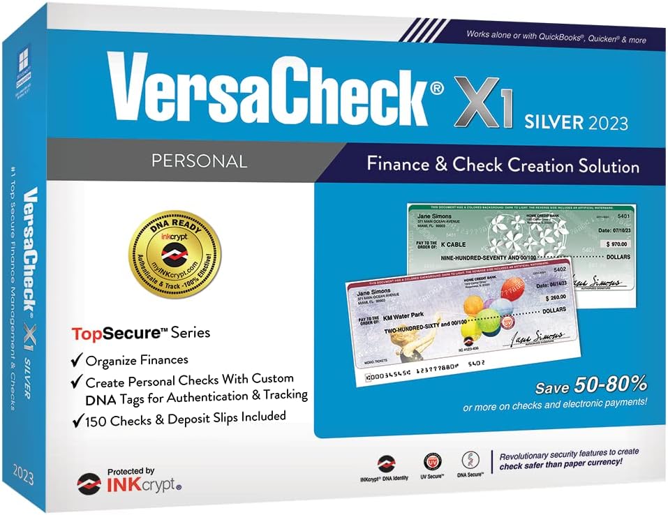 VersaCheck X1 Silver 2023 - Personal Finance and Check Creation Software