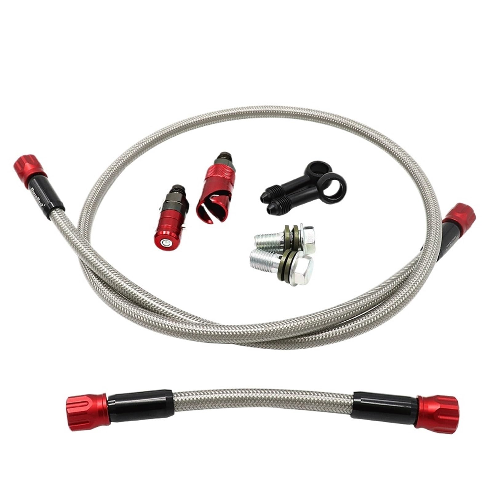 rura hamulcowa Wąż hamulcowy hydrauliczny do motocykli CVO Aerospace Aluminium Alloy o długości od 800 cm do 1200 cm, wzmocniony, w oplocie(80cm black)