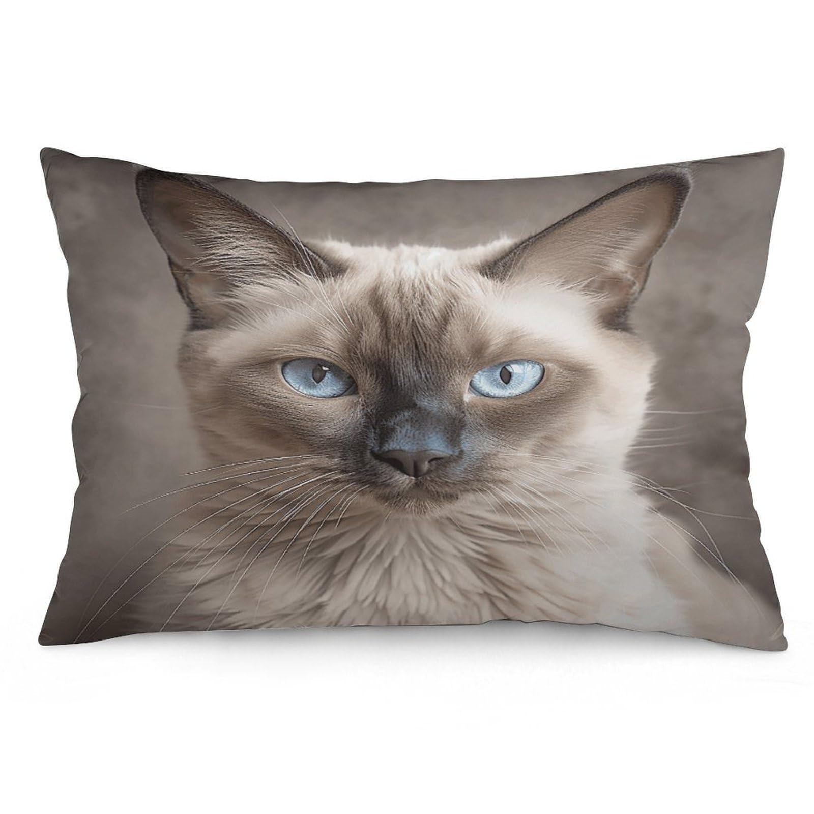 Beautiful Siamese Cat Throw Pillow Cover Soft Pillow Case Decorative Lumbar Pillow Cover Cozy Throw Pillowcase Polyester Rectangular Cushion Case Decor for Couch Sofa Bed