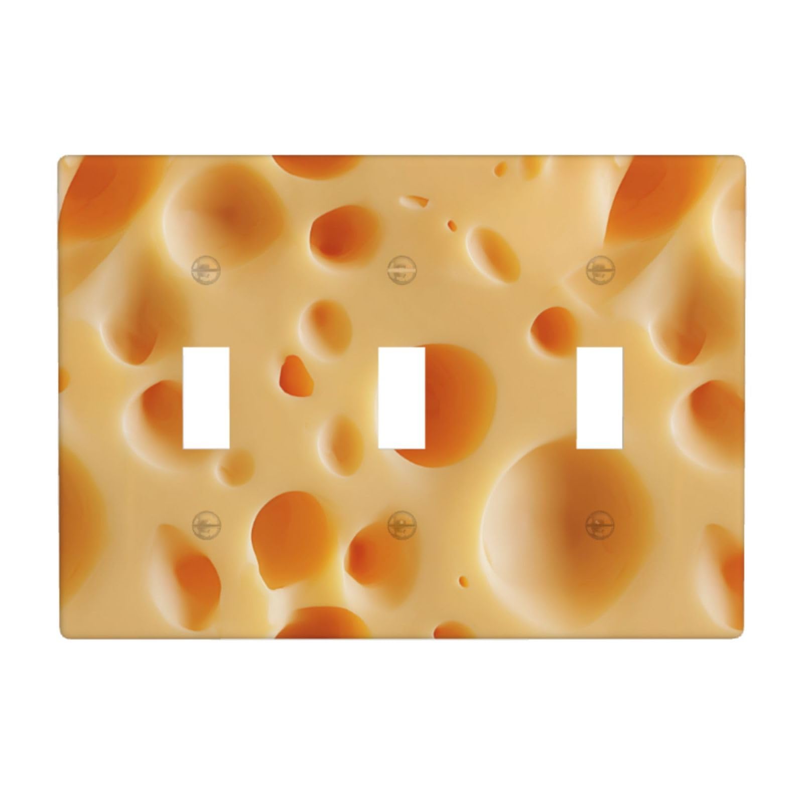 Cheese Holes Light Switch Covers 3 Gang Triple Toggle Wall Plate Switchplate Electrical Faceplate for Bathroom Kitchen Bedroom Decor