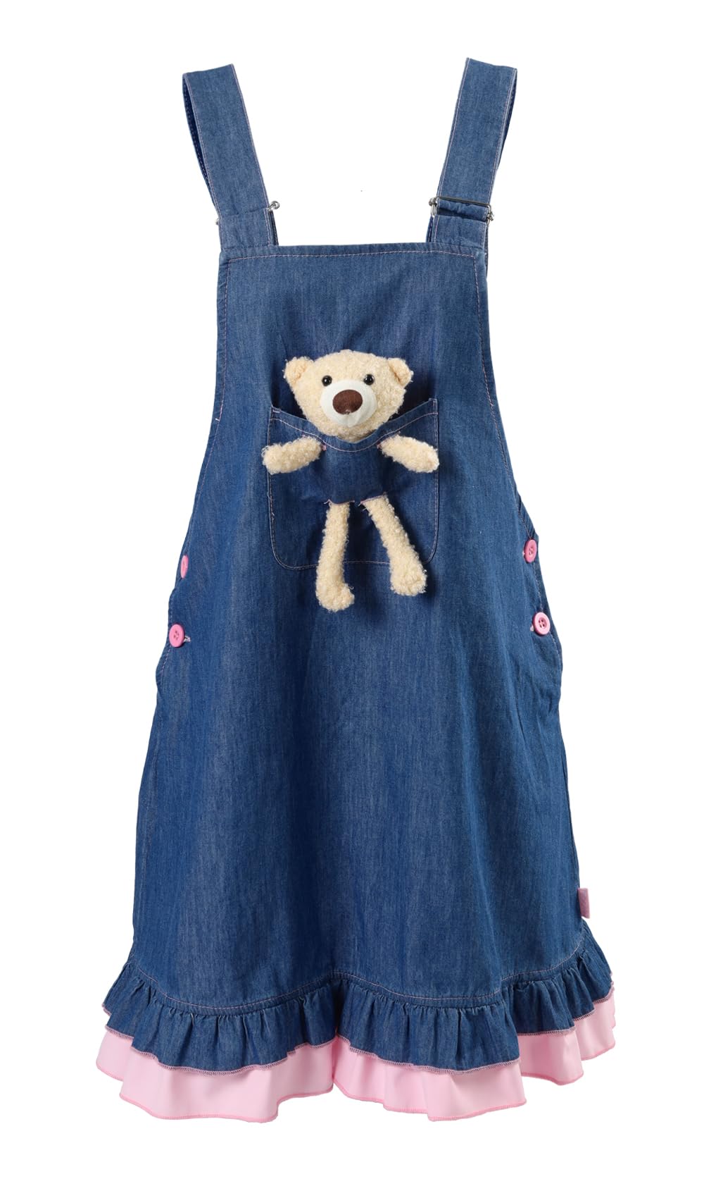 CutiePlusU Robe salopette d'été décontractée pour femme | Ours en peluche à bretelles réglables 100 % coton