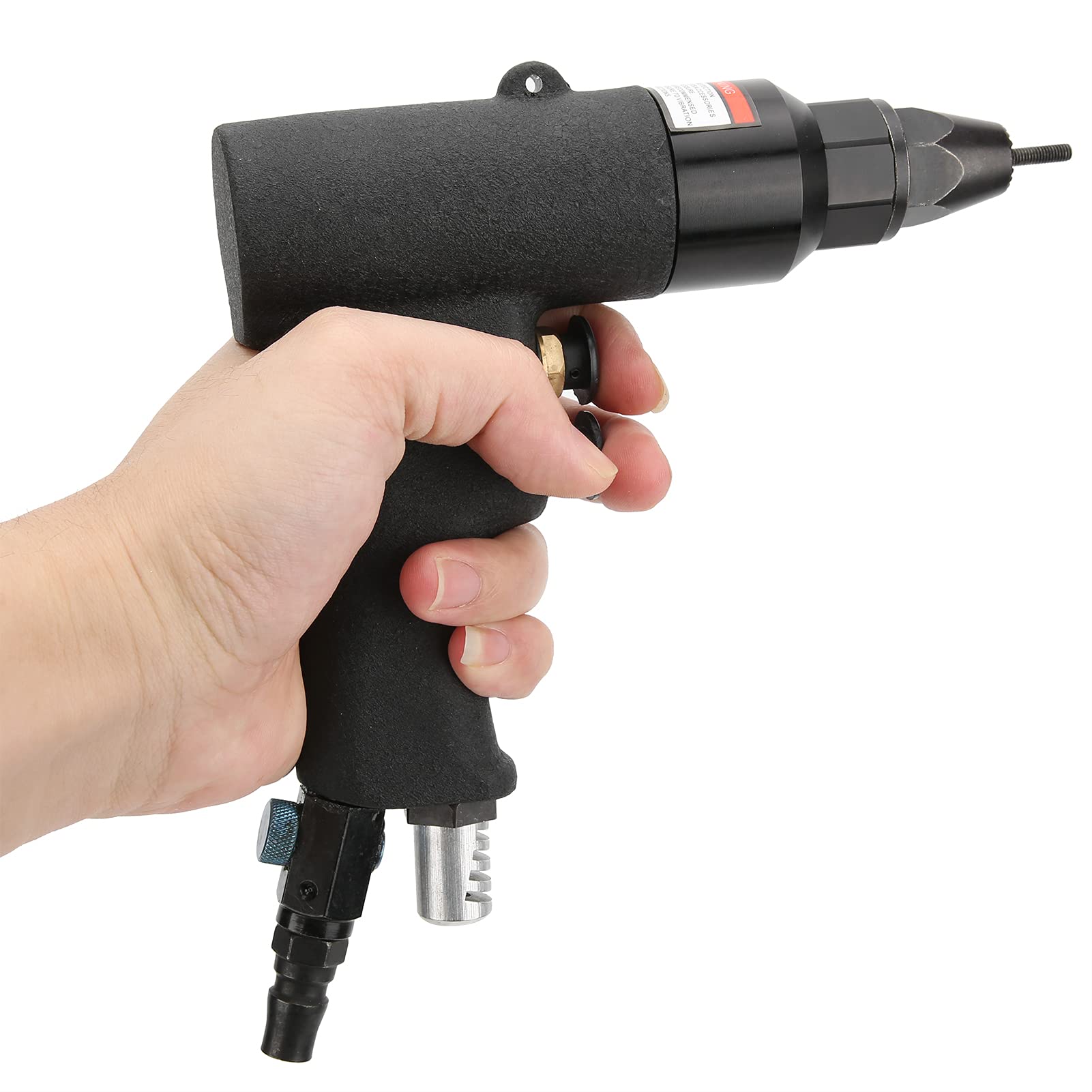 Hilitand Pneumatic Rivet, Air Riveter Pull for M3/M4 Rivets Machine Tool, Industrial Grade Alloy Steel with Complete Accessories