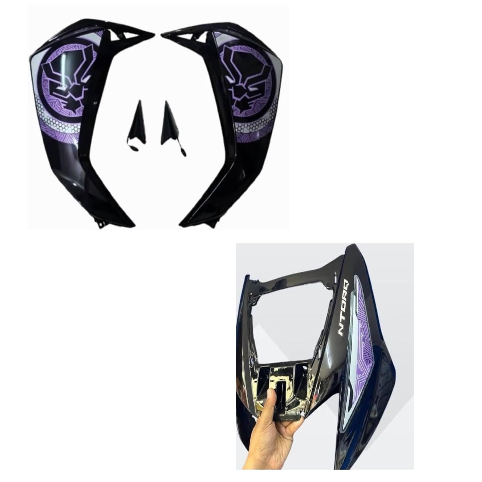 Generic XPRO Body Kit for NTorq 125 Black Purple - Image 1