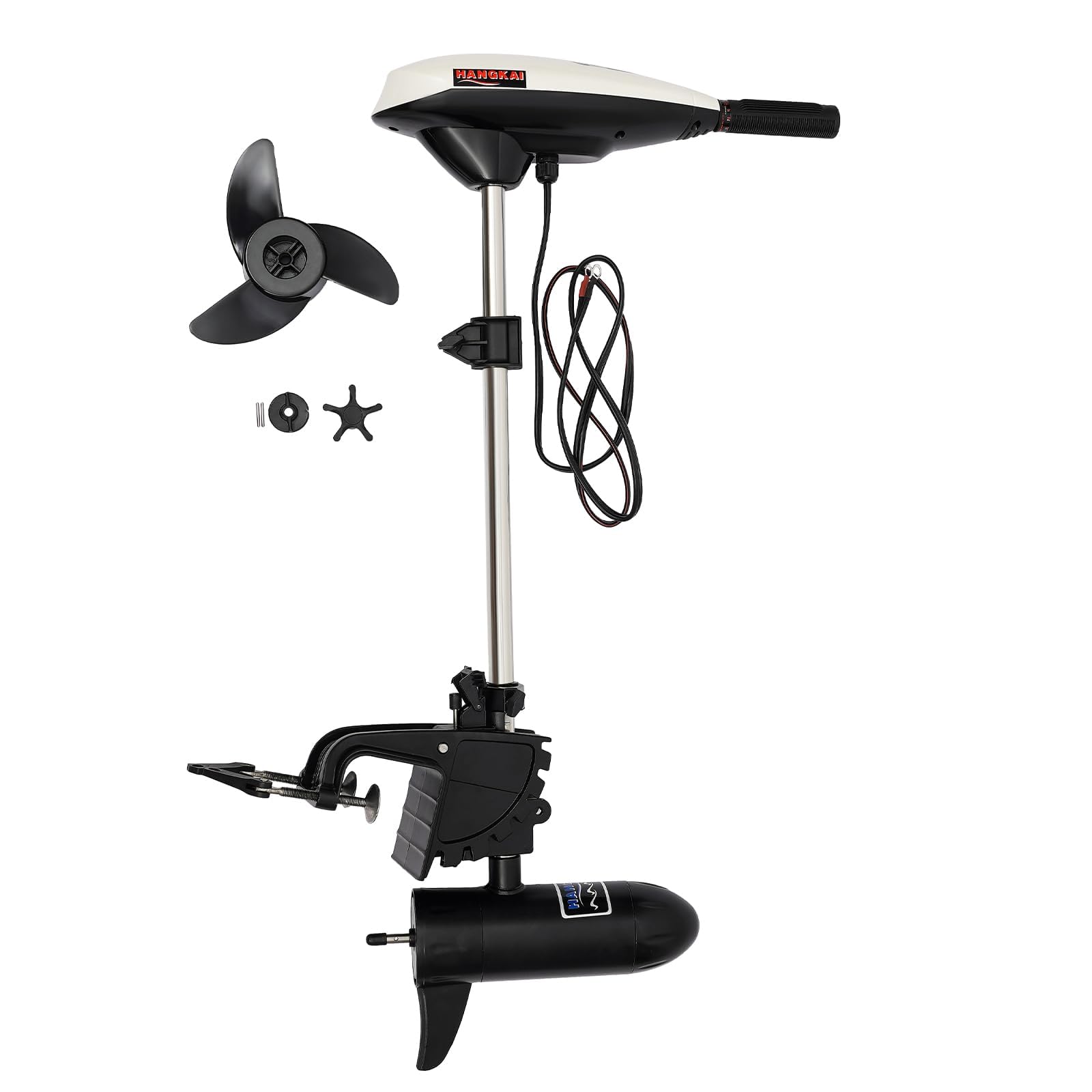 65lb Electric Trolling Motor, 12V Variable Speed, 5 Forward 2 Reverse Gears, Transom Mount, ET65L