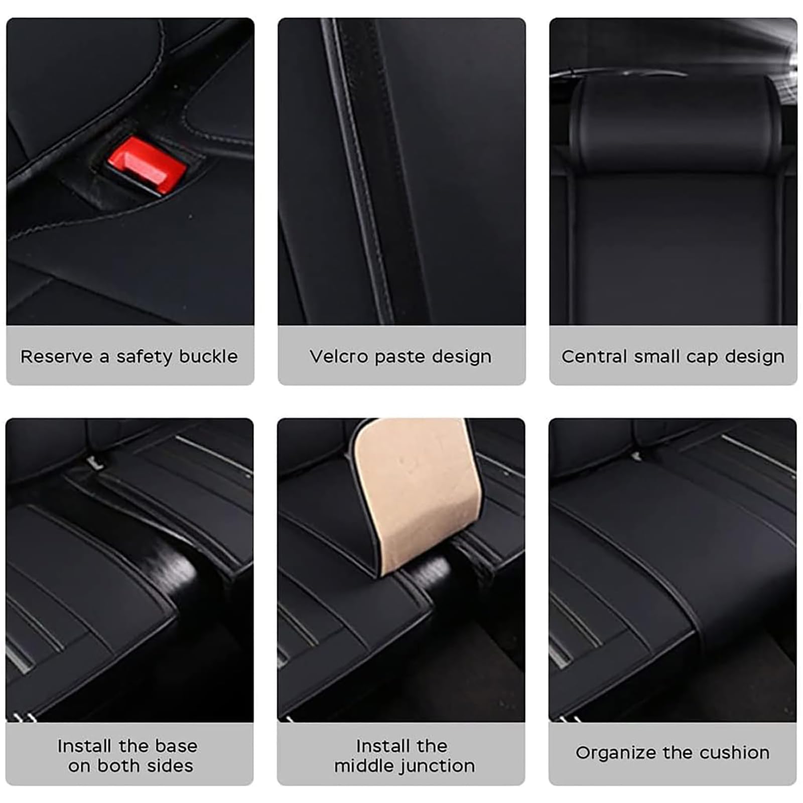 DUBOM Auto Sitzbezüge Sets FüR Opel Corsa E 2014-2019, Leder Auto DUBOM Auto Sitzbezüge Sets FüR Opel Corsa E 2014-2019, Leder Auto