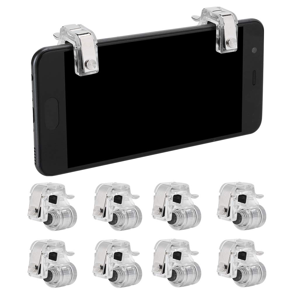 Le Contrôleur de Jeu Mobile Déclenche 8 Pcs R11 Quatre Six Doigts Assistant Bouton Mobile Trigger pour Le Jeu pour Le Téléphone PUBG (Argent)