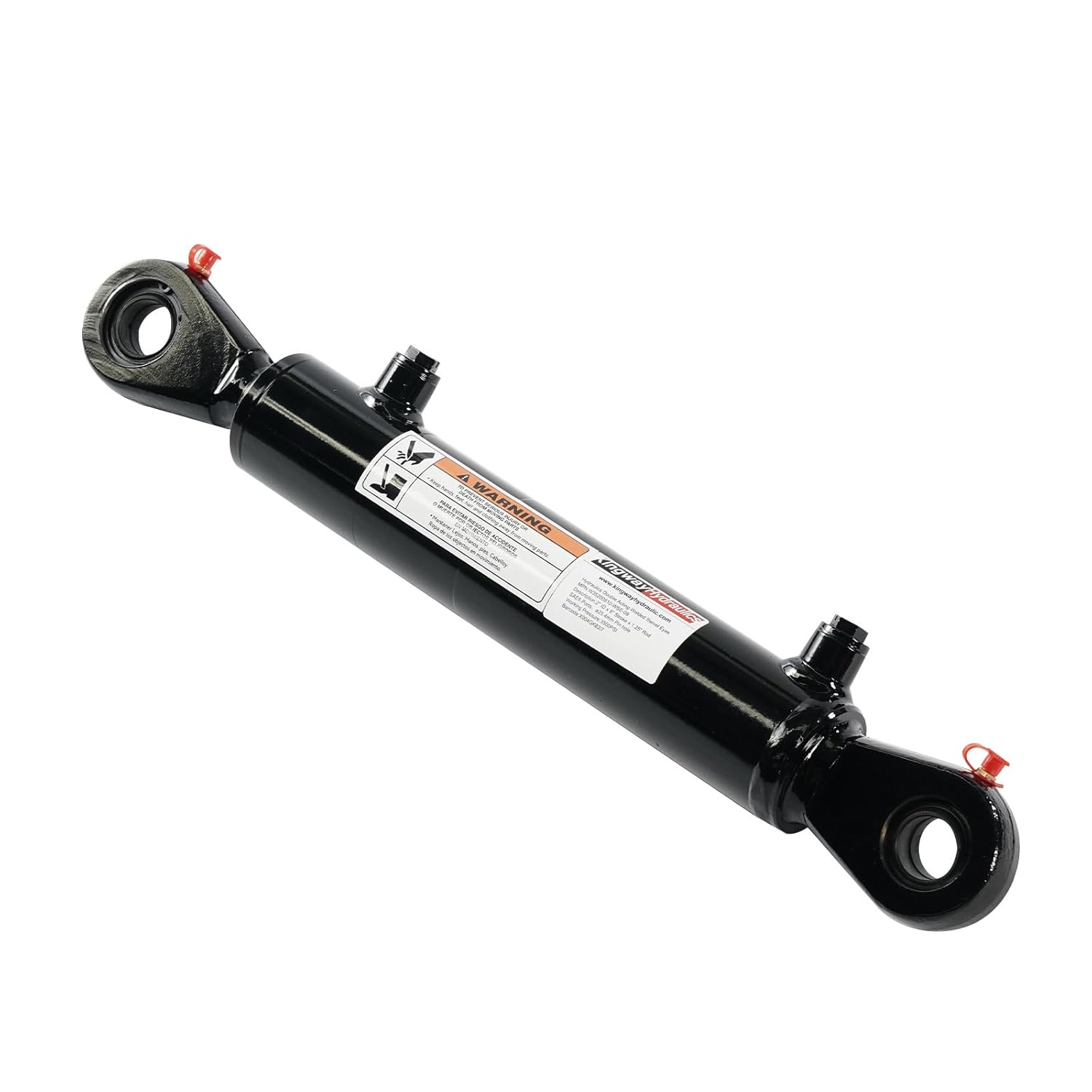KINGWAY Double Acting Swivel Eye Hydraulic Cylinder 2" Bore x 8" Stroke - 3500 PSI, 5300 lbs Load, SAE#6 Ports, 0.75" Pins
