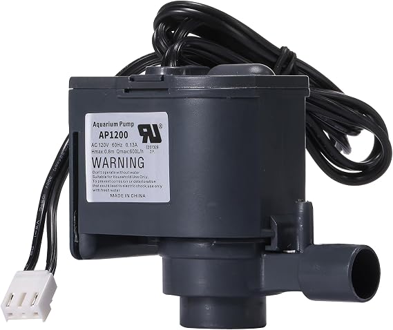 AC 120V AP1200 Commercial Large Flowing Water Ice Machine Water Pump Small Circulating Submersible Pump For HZB-30F,HZB-38F,HZB-32,HZB-45,HZB-65,HZB-90,HZB-120,HZB-160 Ice Maker 60Hz 0.13A Hmax:0.8m