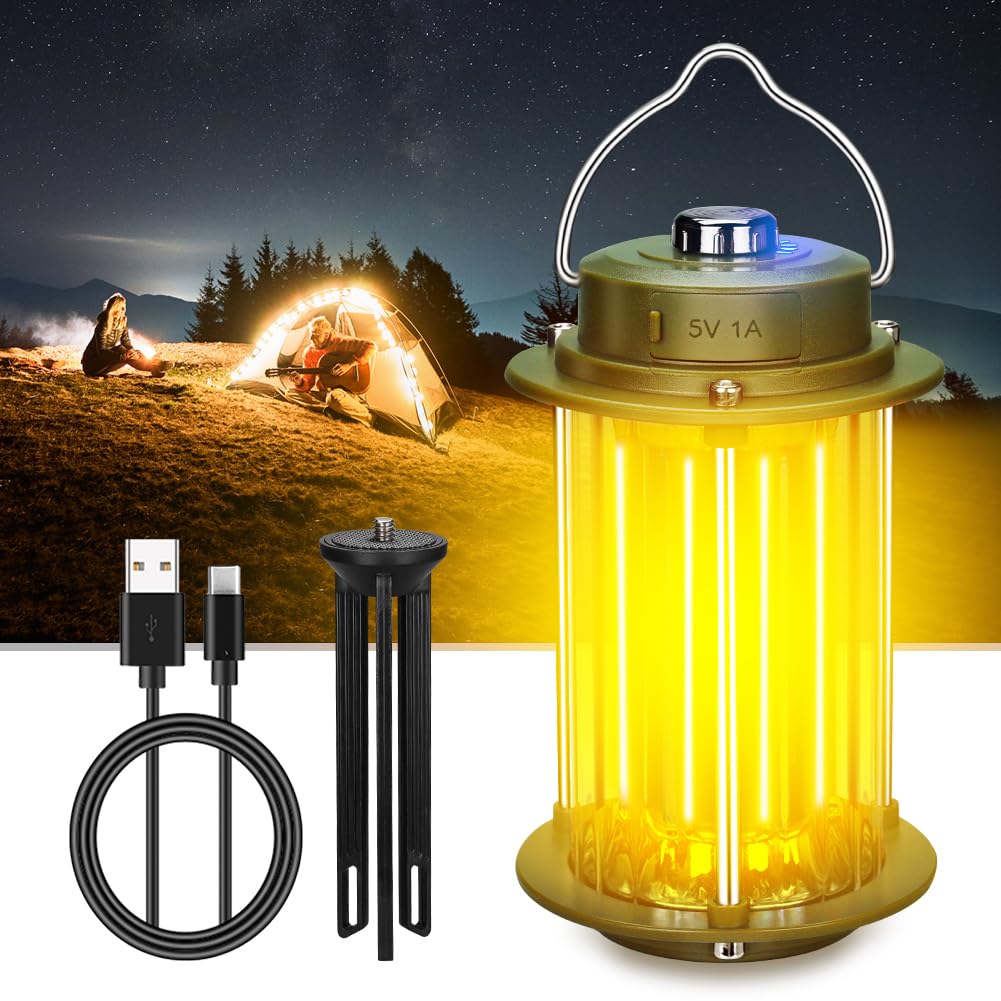 Lanterna da campeggio ricaricabile, 3 modalità dimmerabili, 3200 mA lanterna uragano batteria ad alta capacità, impermeabile IPX4, luci da campo di emergenza portatili per uragano sopravvivenza