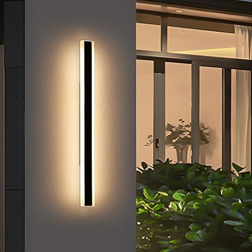 Vista 38 de Apliques de pared para exteriores de 47 pulgadas, regulables de 3000 K-6000 K, luces de pared larga para exteriores, IP65 impermeable, moderna