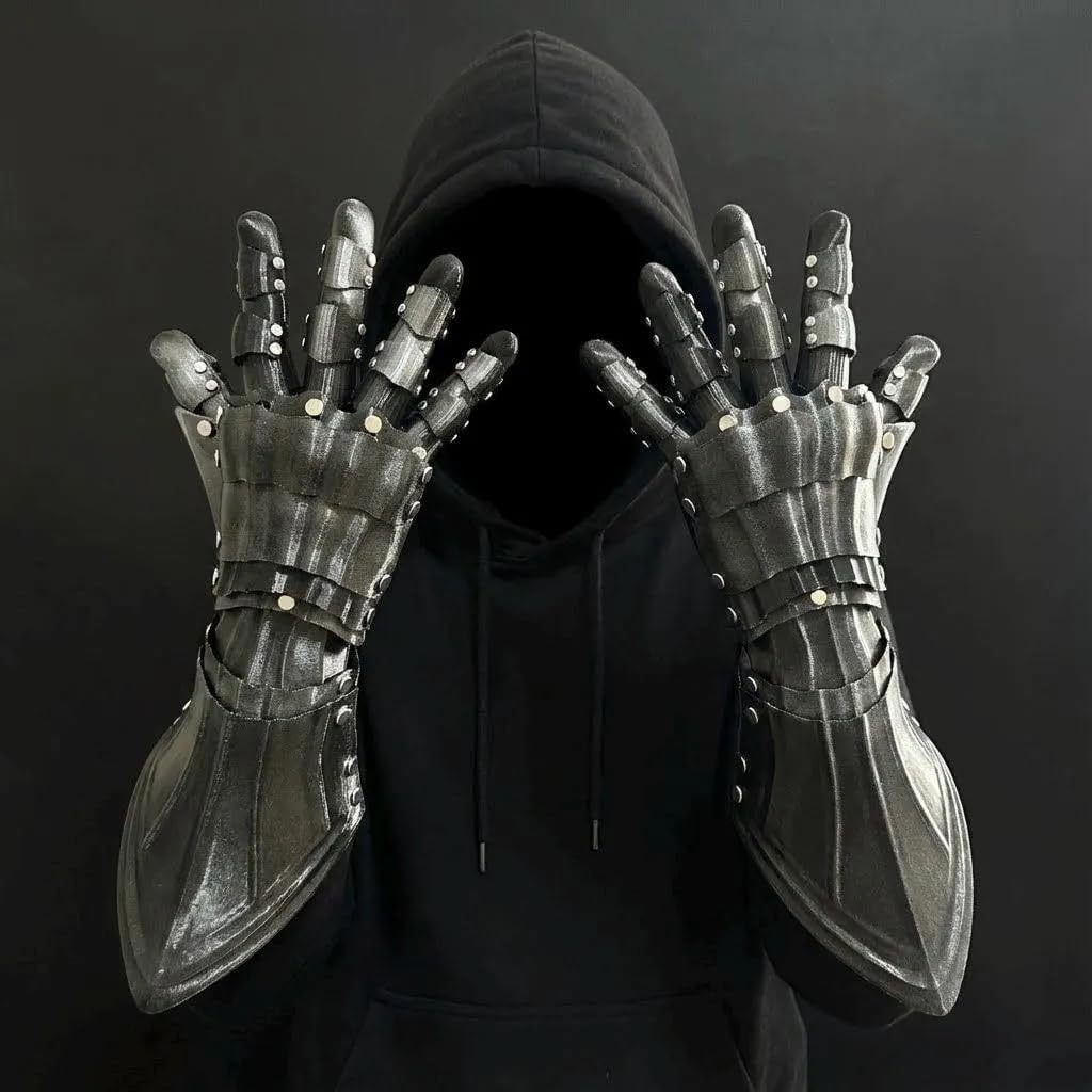 Articulated Medieval Knight Gauntlets - Wearable Gothic Armor Gloves for Cosplay, LARP & Halloween Props