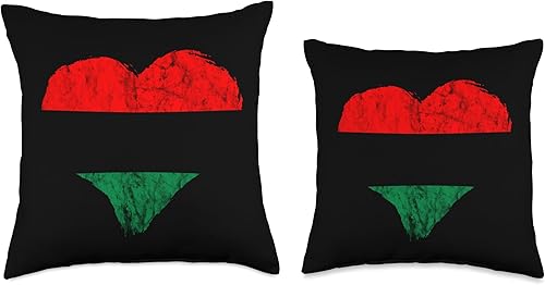Miniatura 3 de Pan African Pride Black History Pan African UNIA Flag Heart Black History Afro-American Throw Pillow, 16x16, Multicolor