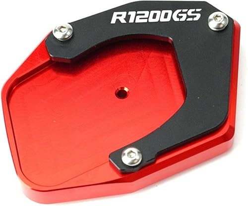 for BMW Motorcycle Aluminum Side Stand Kickstand Enlarge Support R1200gs 2007 R 1200 GS Adv Adventure 2008-2011 2012 Extended Tripod (Color  Red)