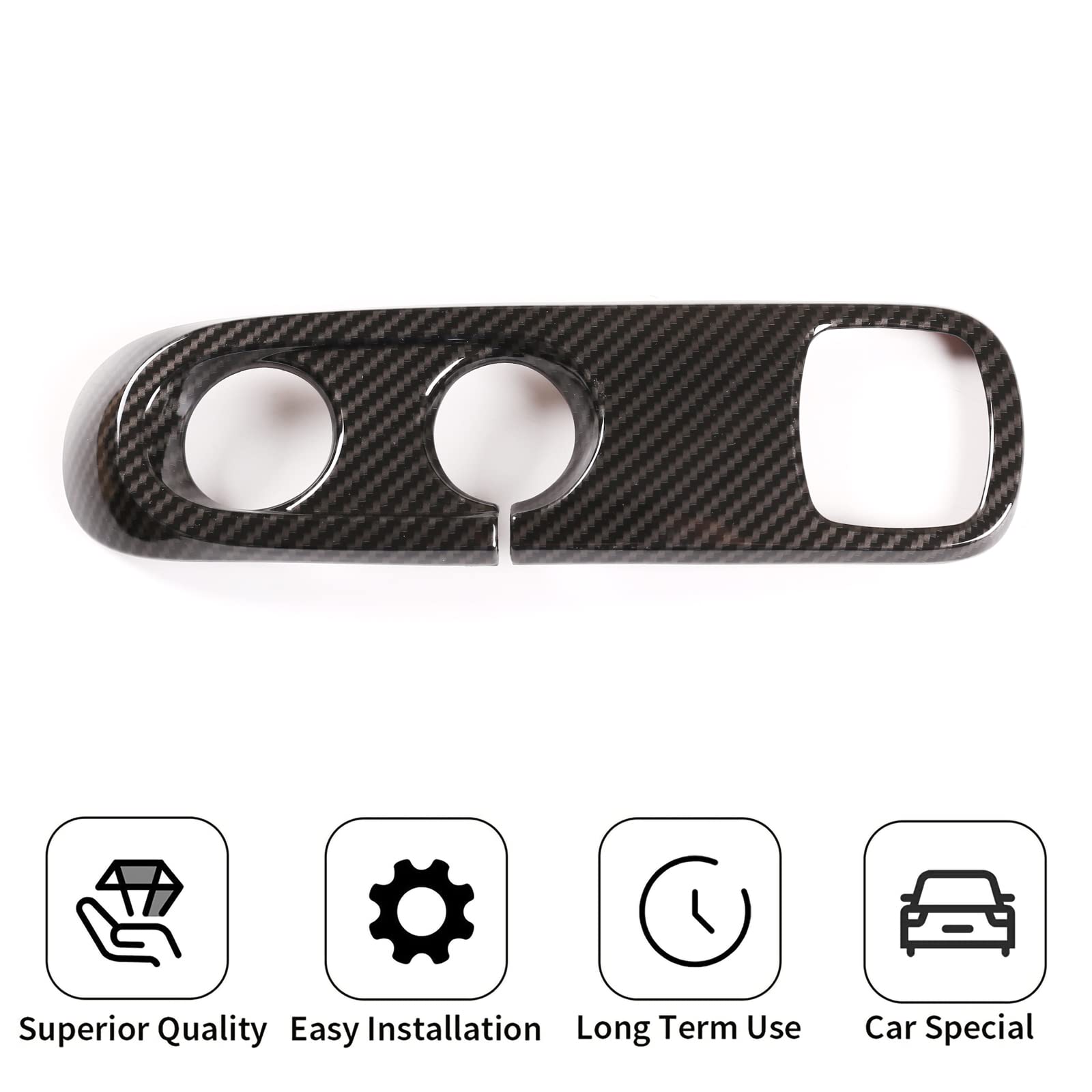 ABS in plastica auto Console centrale Pannello di controllo Telaio Copertura per Mercedes-Benz Smart 451 Fortwo 2009–2015 LHD (fibra di carbonio)