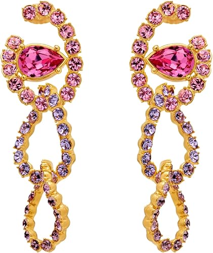 Rhinestone Chain-Link Clip-On Earrings