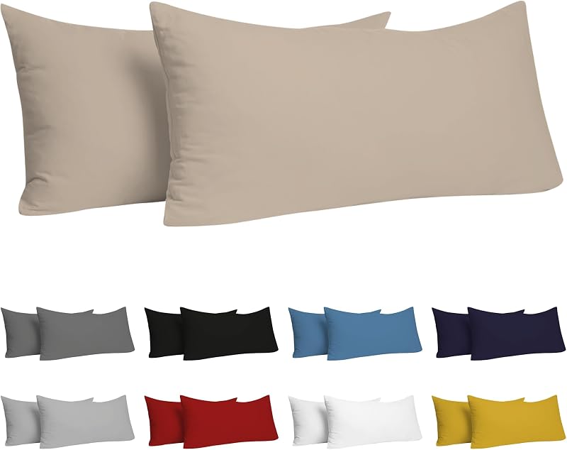 Dreamzie Párnahuzat Szett (2db) - 40x80 cm Bézs Jersey Pamut, 150g/m², Hipoallergén, Tartós, Oeko-Tex Minősített