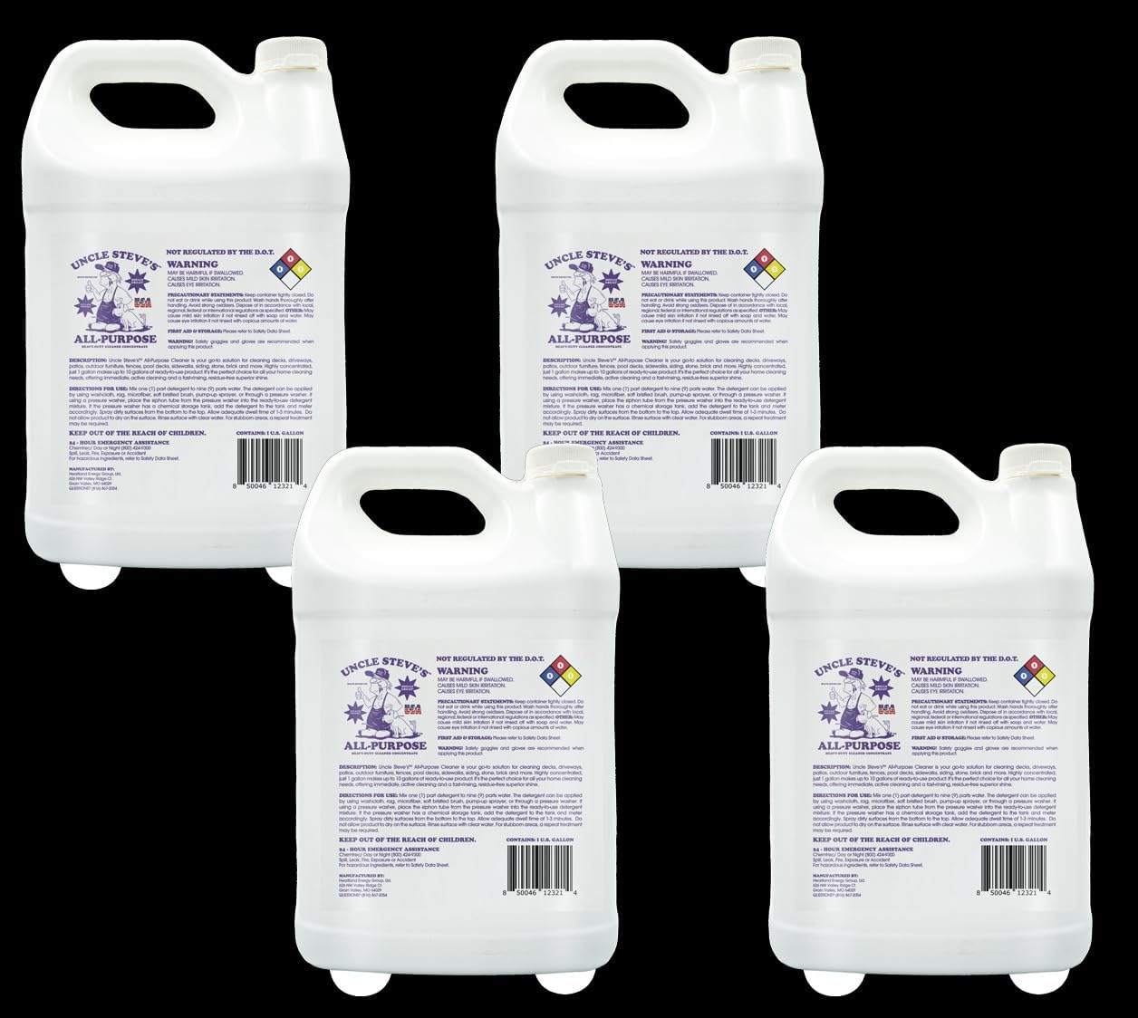 UNCLE STEVE'S® All-purpose Cleaner - Made in the USA - Pet & Kid Friendly - Eco-Friendly - Non-Toxic (4, 1 Gallon)