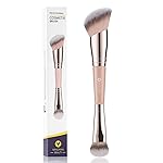 KINGMAS Foundation Brush, Dual Ended Makeup Brush for Foundation and Contour Blending Liquid Powder, Concealer Cream Cosmetics Blush, Cruelty Free Vegan & Easy Use (Pink)