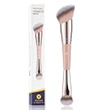 KINGMAS Foundation Brush, Dual Ended Makeup Brush for Foundation and Contour Blending Liquid Powder, Concealer Cream Cosmetics Blush, Cruelty Free Vegan & Easy (Pink)