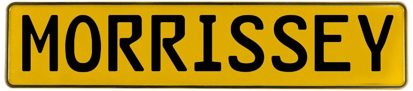 Vintage Parts 725972 Mancave Wall Art (Morrissey Yellow Stamped Aluminum Street Sign), 1 Pack