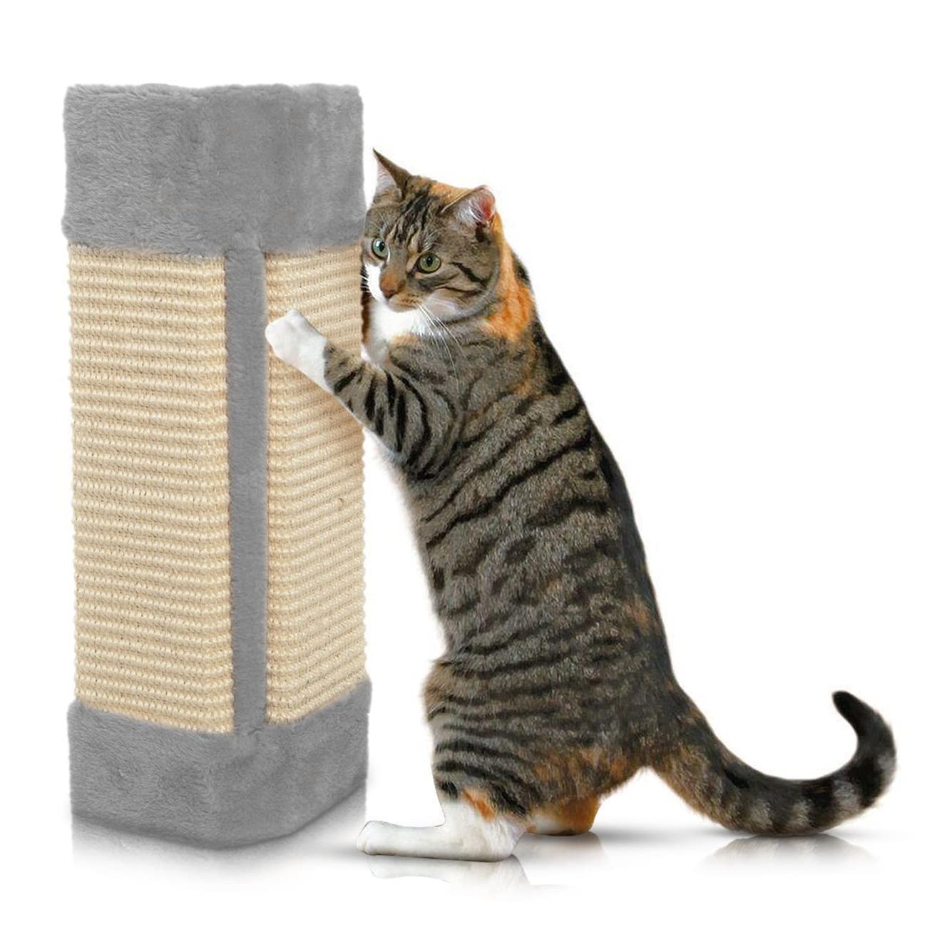 Cat Scratcher Cat Scratching Board Pad Hanging Scratcher Cat Wall Mounted Scratching Post/Wall Corner Foldable Pet Sisal Scratcher (Grey)