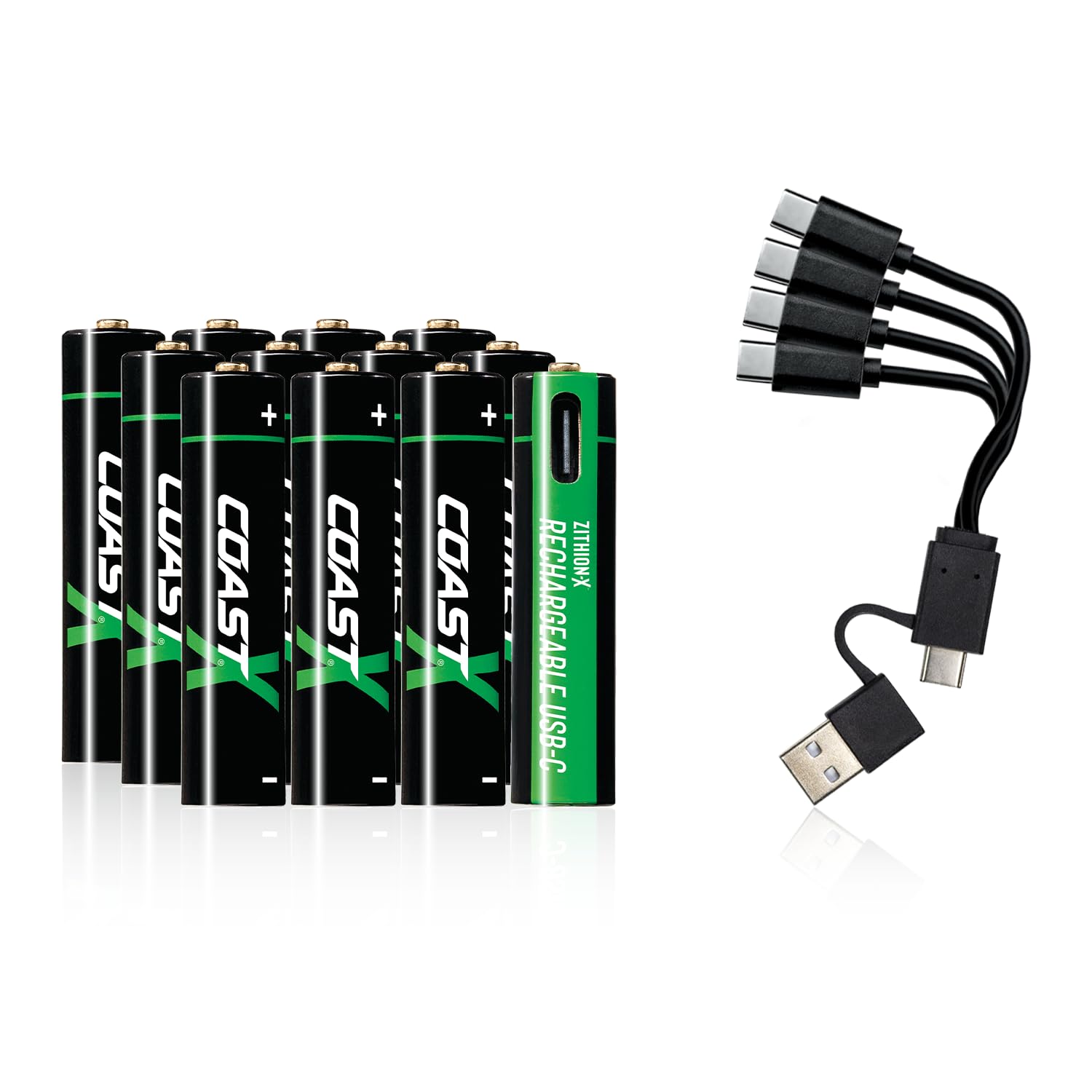 AAA トレカ Amazon.com: Coast AAA USB-C Rechargeable Batteries, ZITHION