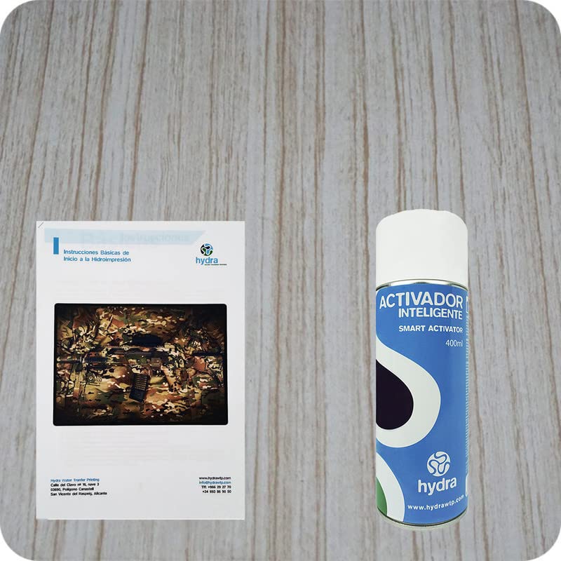 Zestaw hydroprintu BASIC zawiera: 1 x aktywator hydrodruku 400 ml + 1 x instrukcja obsługi + 1 x folia do hydrodruku z efektem drewna Wymiary: szerokość: 90 cm, długość: 440 cm (HMA-321)