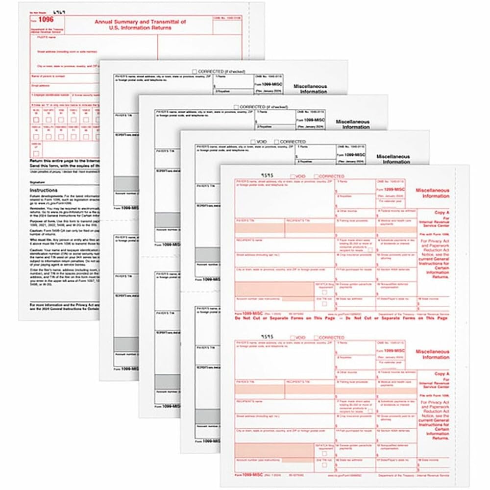 Formularios tributarios 1099-MISC impresos de cinco partes autocopiativas 6