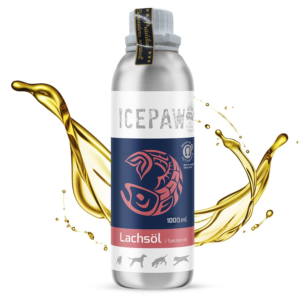 ICEPAW Lachsöl für Hunde,1 Flasche (1 l)