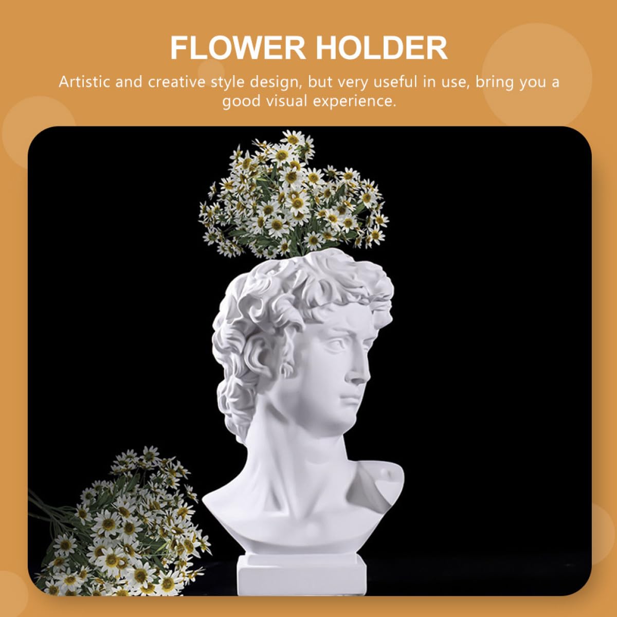 SUPVOX Porte-Fleurs et Porte-pinceaux de Maquillage pour Arrangement Floral en Résine Blanc 25 Cm Design Artistique Décoration Simple pour Bureau et Salon
