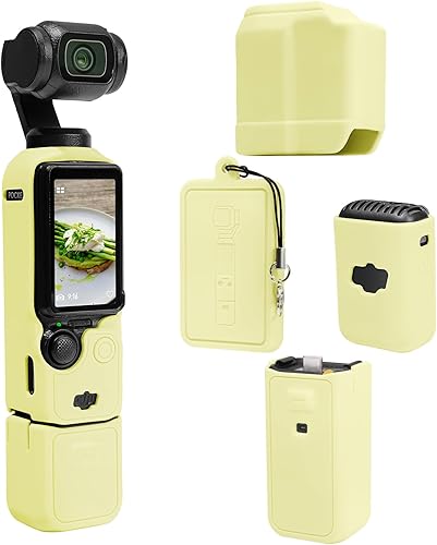 Funda de bolsillo 3, funda protectora de silicona suave compatible con DJI Osmo Pocket 3 Creator Combo, protector de pantalla ligero, accesorios de