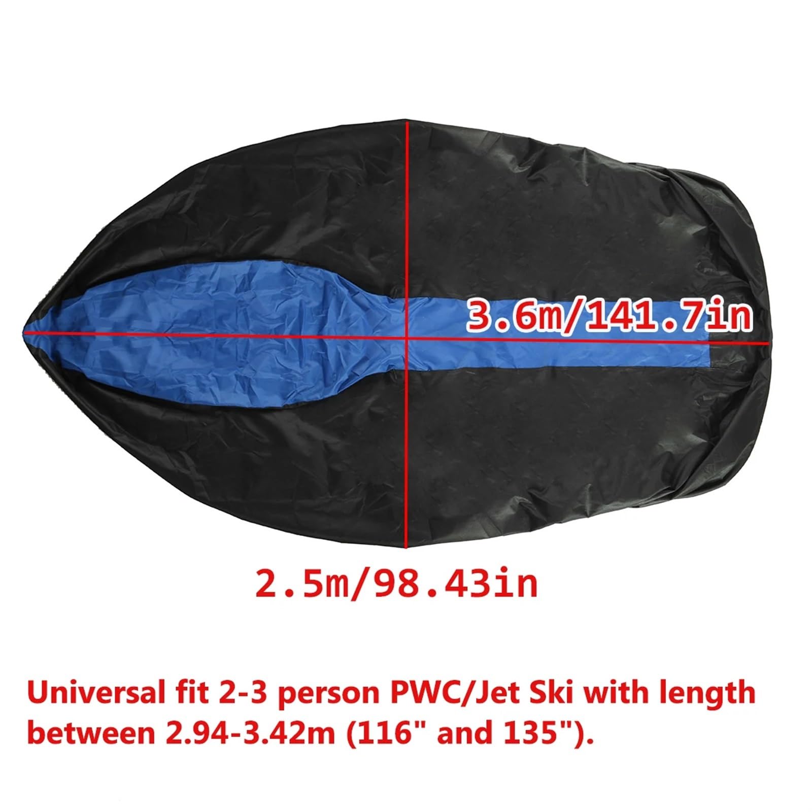 Tela In Kayak Copertura Copertura impermeabile for barca trasportabile 600D, coprimotore fuoribordo Jet Ski, protezione motore, tessuto Oxford, 360 cm x 250(Blue)