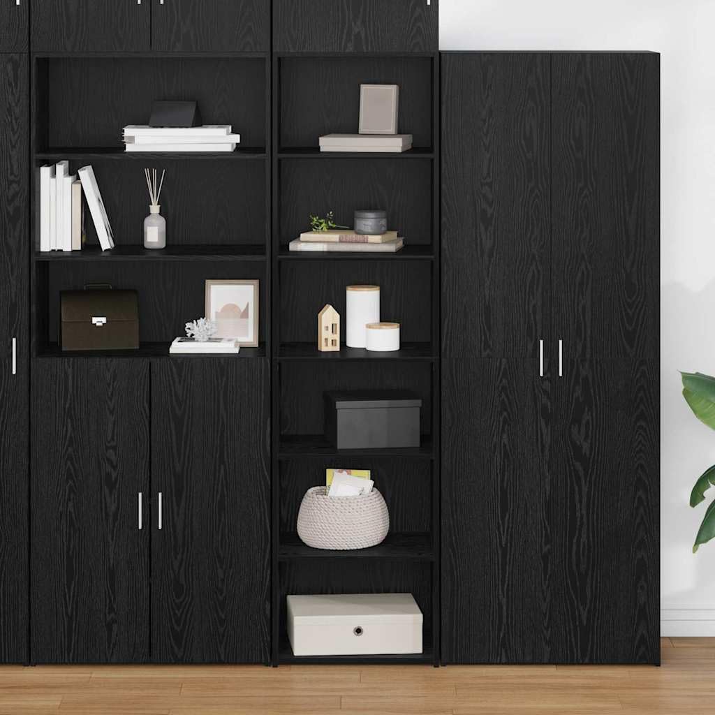 Armario moderno de roble negro 50x41x185 cm para salón y pasillo