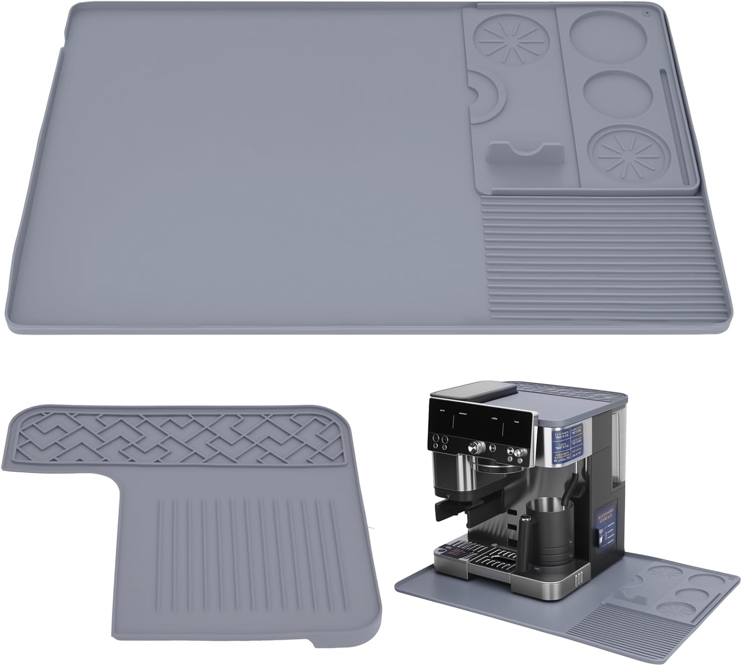 Silicone Top Mat and Coffee Maker Mat for Ninja Luxe Cafe Espresso Machine ES601 – Food Grade Silicone Coffee Bar Mat for Ninja luxe Cafe Accessories – Waterproof Non-Slip Espresso Tamper Mat