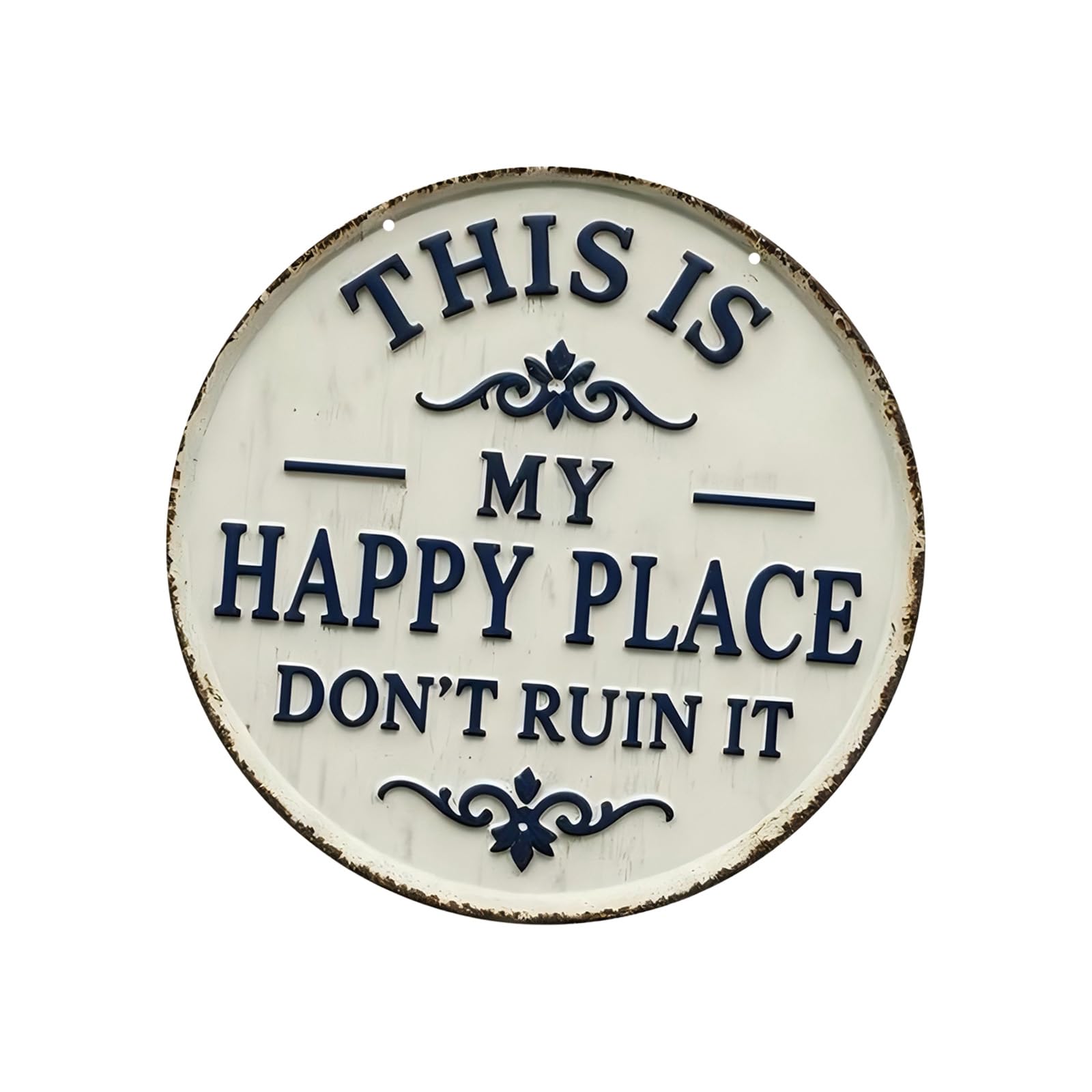 alloneslife Metal Welcome Sign This Is My Happy Place Do Not Ruin It for Garden Wall Front Door Decor Humorous Gift