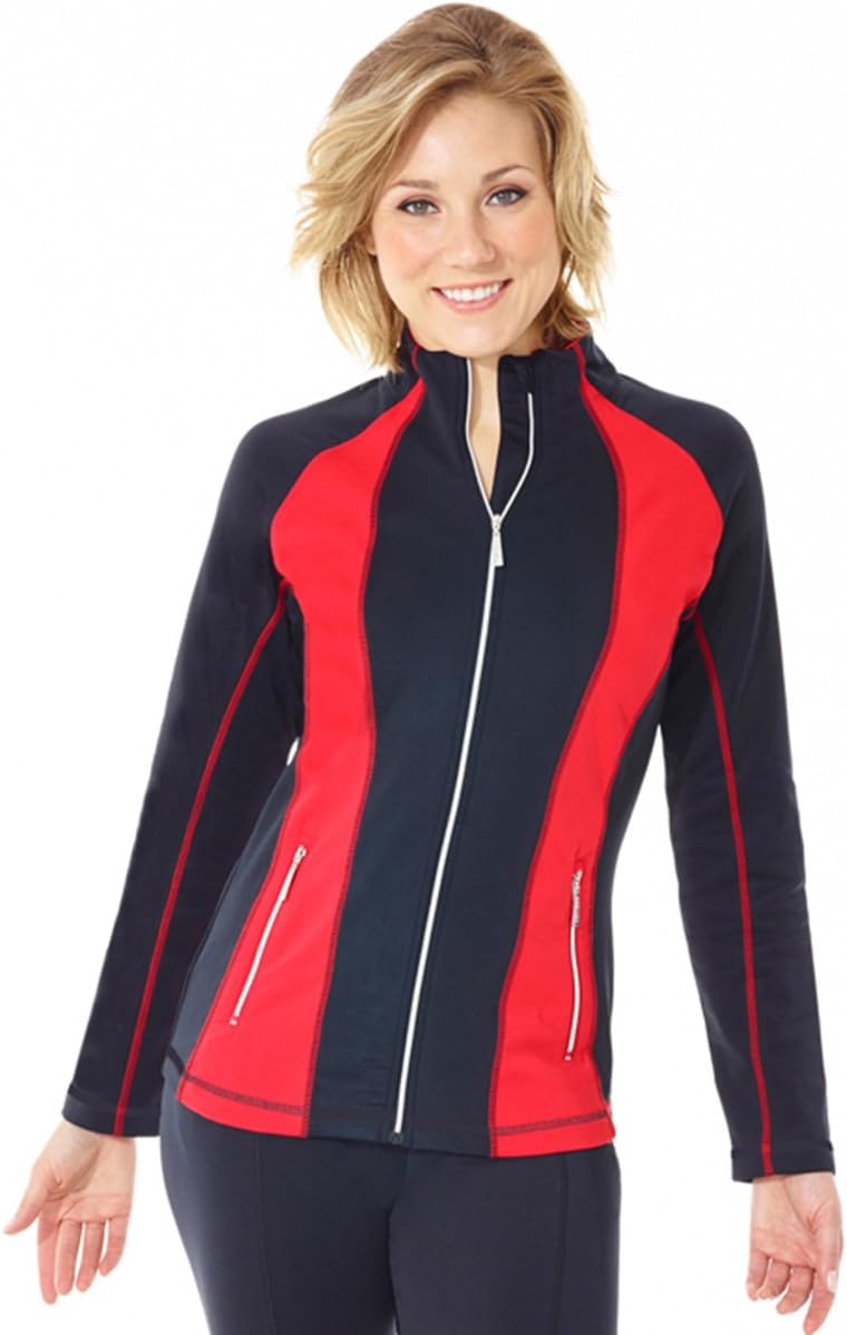 Mondor Girls Ladies Red Figure Skating Jacket - Powermax Ice Skating Jacket