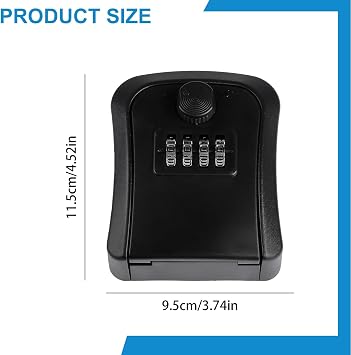 Key Safe Wall Mounted,4-Digit Combination Lock Box,Waterproof Key Cabinet,Resettable Security Lockbox,Keys Storage for Home,Office,Garage,Outdoor & Indoor Use(Black)