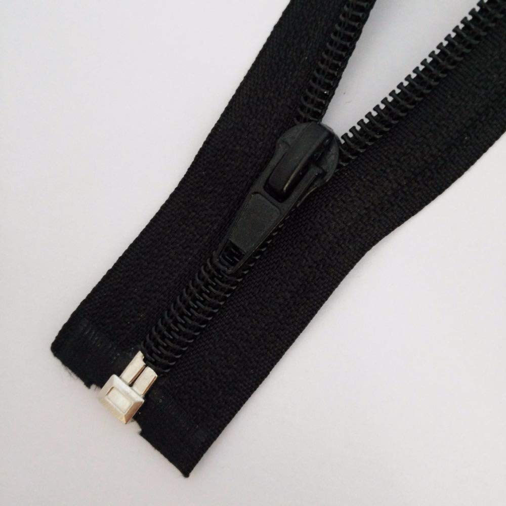 Cremallera impermeable, Cremalleras invisibles de nailon, Sujetadores de cremallera de extremo cerrado de nailon fuerte, Cremallera duradera, 10 piezas Negro 15-180 cm Cremalleras de nailon de extremo