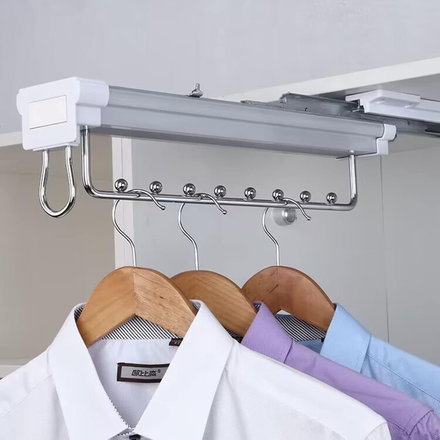 Stainless Steel Wardrobe Rail Tube Sliding Wardrobe Closet Rod, Pull Out Closet