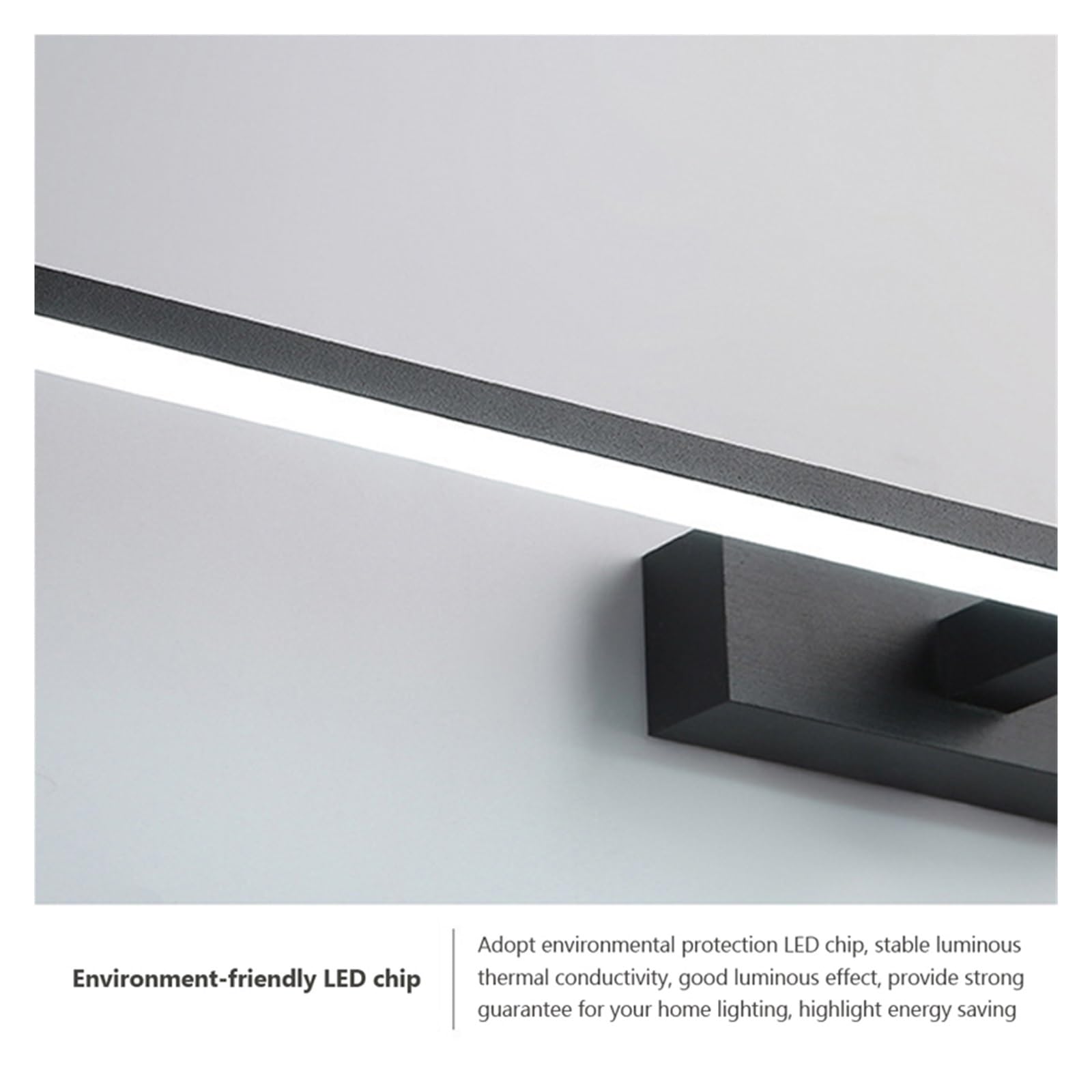 Nowoczesna lampa ścienna LED Łazienka Hardwares Kinkiet Trzy kolory Światła Aluminiowa Led do łazienki Lustro łazienkowe Stabilne OśWietlenie(Warm White 3000k,Black40)