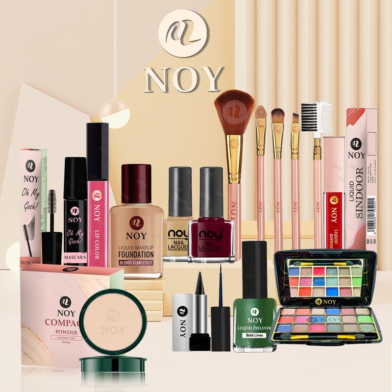 NOY Essentials Travel Friendly Makeup Kit Waterproof Beauty on the Go Long Lasting All Day & Weightless NY#258 (Pack of-15)