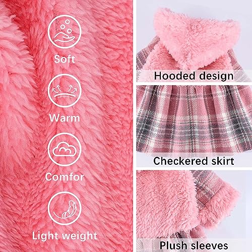 Robe d'hiver pour chat vêtement chaud chien rose taille S - 7