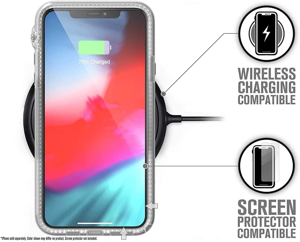 Catalyst - iPhone 11 Pro Case with Clear Back Case, 2M Drop Resistant, Shock Absorption System, Rotary Switch Switch, Wireless Charging, Lanyard- Clear