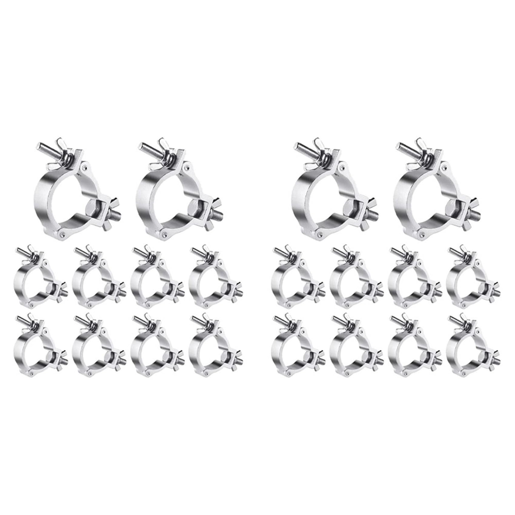 Hndhbfgrt 20Pcs 2 Inch Truss O Clamps, Aluminum Stage Light Clamps for Truss,220LB LED Par Light Clamps for 48-51mm OD Tube/Pipe